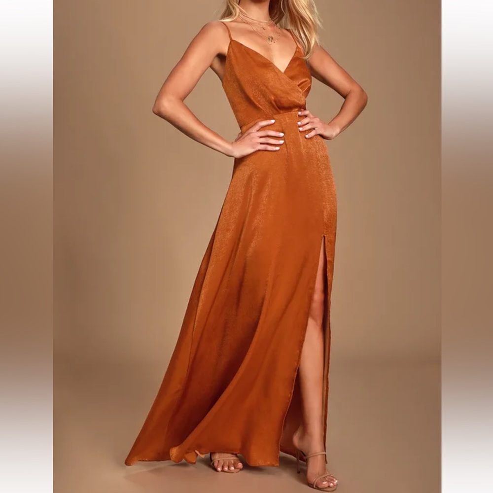 Constantine Rust Orange Satin Maxi Dress
Lulus